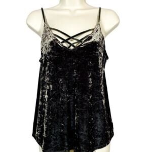 American Eagle Outfitters Velvet Strappy Tank Olive GReen Y2K Going Out Top - M